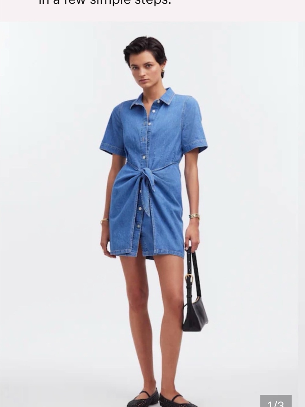 Madewell Light Blue Denim Tie-Front Mini Dress